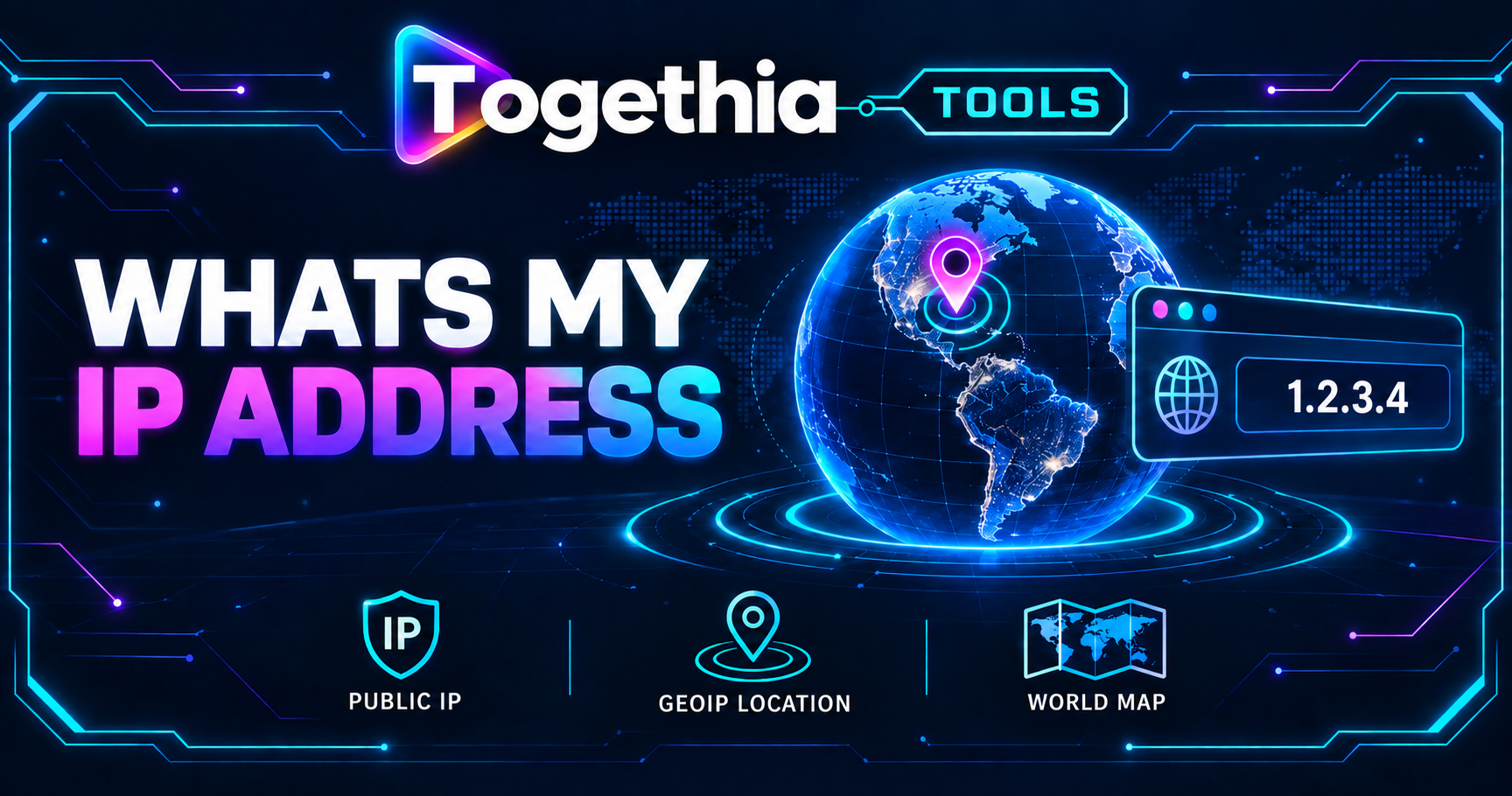 Whats My IP Address — public IP, GeoIP location and world map