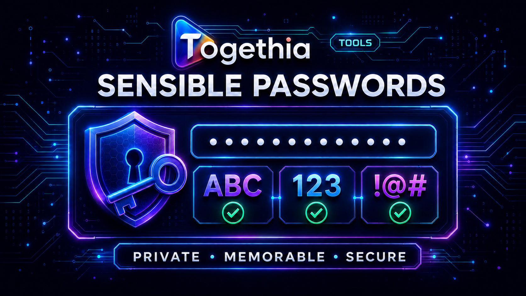 Togethia Sensible Passwords with uppercase, number and special-character options